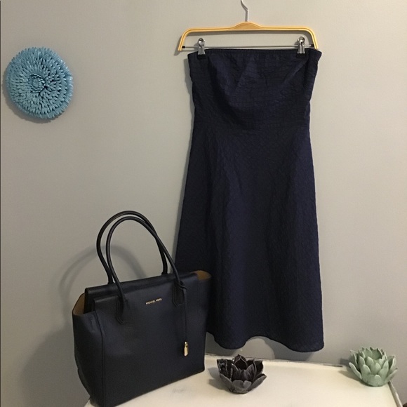 NWT J. Crew Blue Strapless Dress Sz 0 - Picture 6 of 9